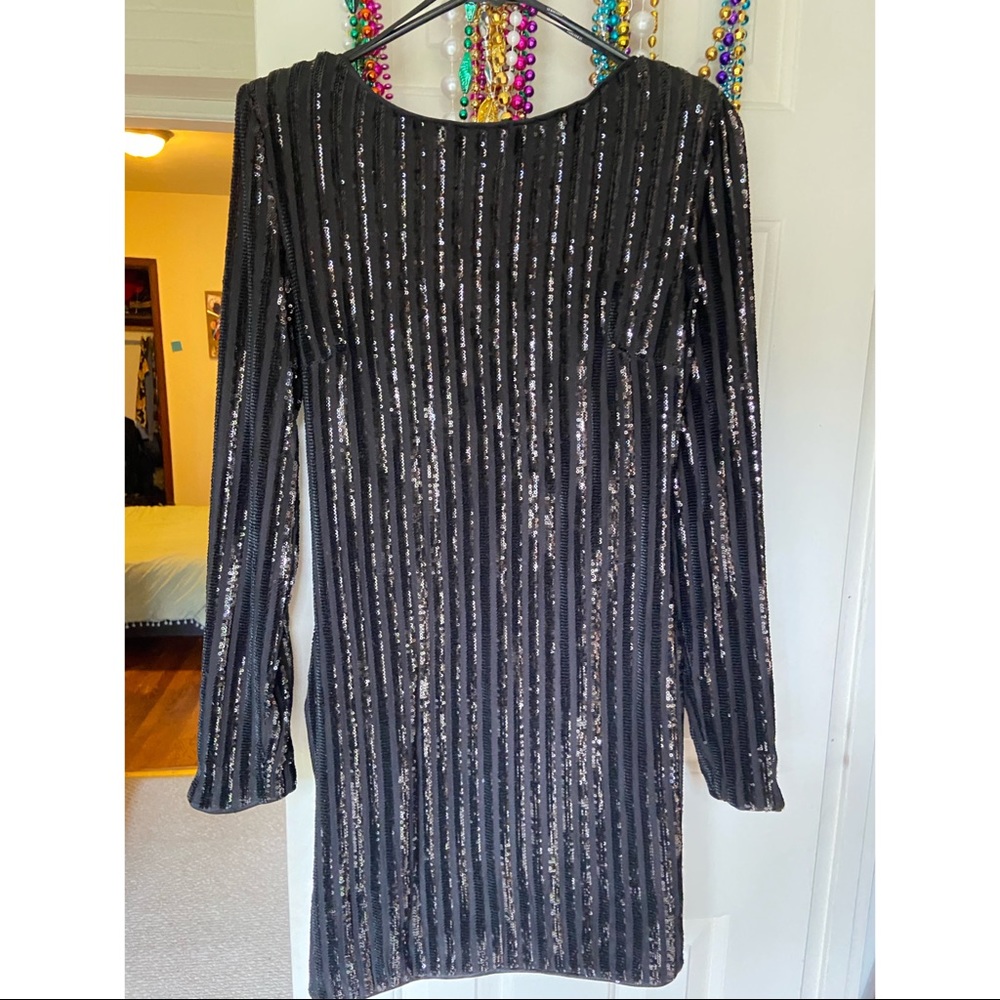 Forever 21 Black Sequin Long Sleeve Dress WornOnce
